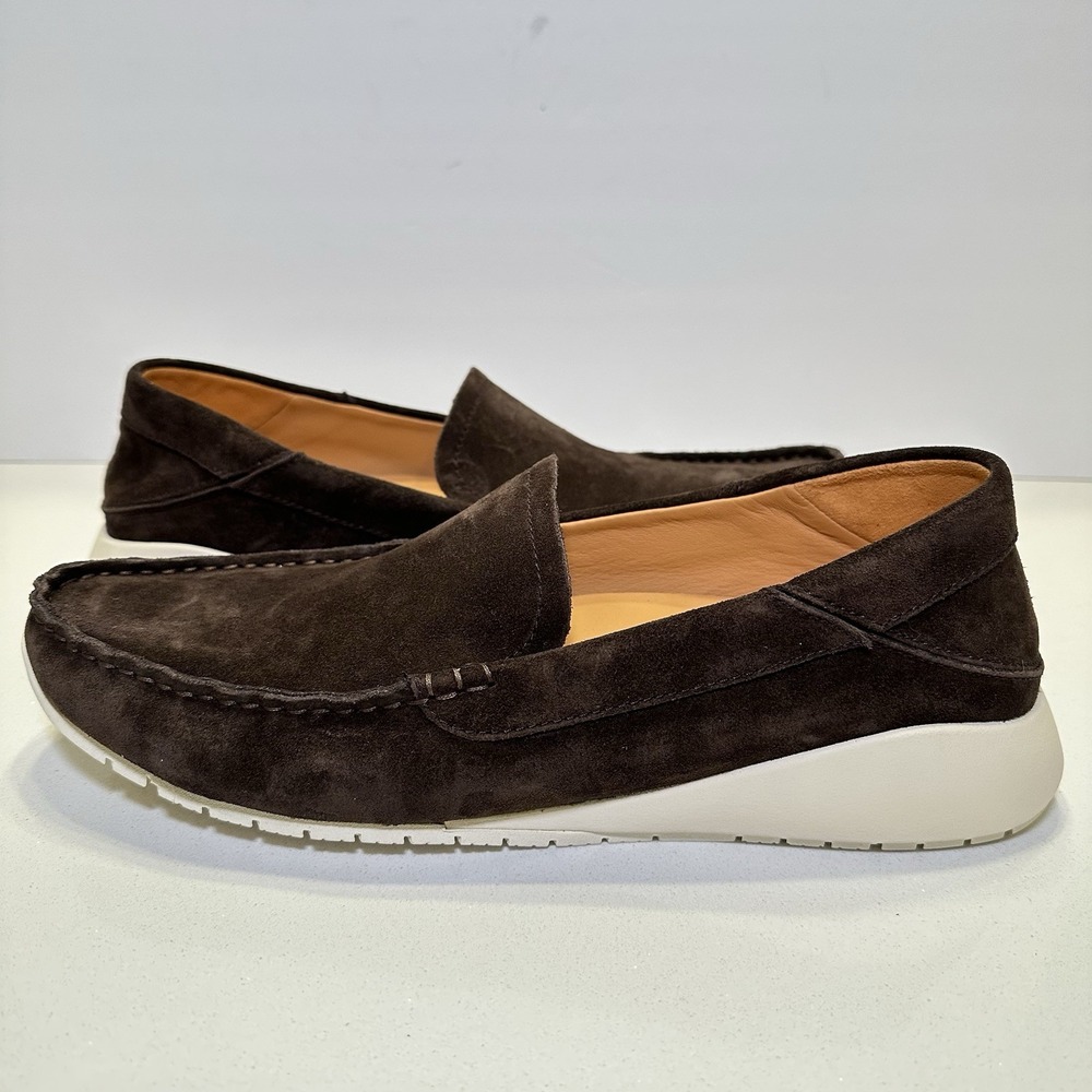 Men's Olukai KA'A‎ Loafer Slip-on Shoes Dark Wood Brown Suede NEW Size 12 Casual